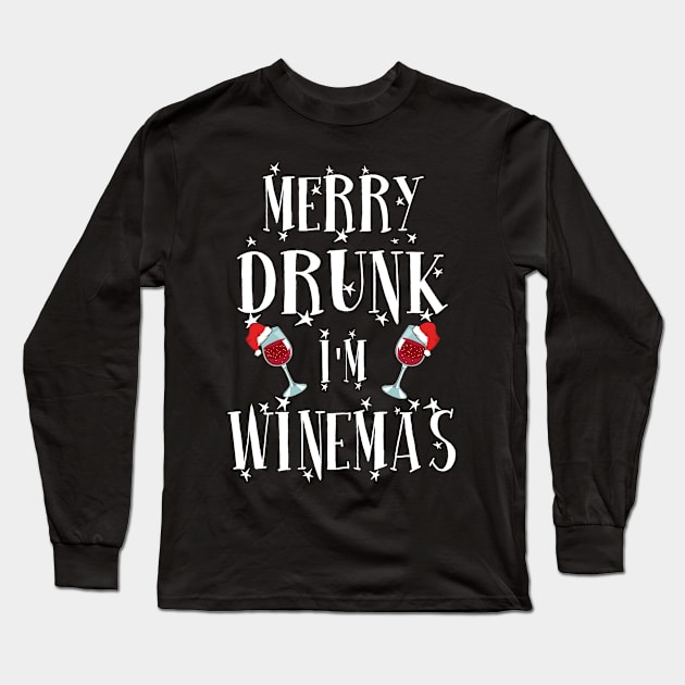 Merry Winemas. Funny Christmas Gift For Wine Lovers. Long Sleeve T-Shirt by KsuAnn